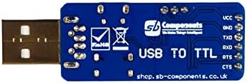 SB компоненти USB до TTL сериски конвертор адаптер со CP2102 чип USB-TTL адаптер компатибилен со Windows 11, 10, 8, 7, Linux, Mac OS, итн.