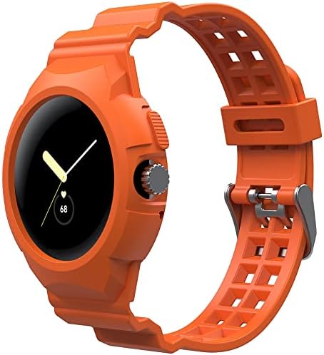 Тимово Бенд Компатибилен Со Google Pixel Watch, Shockproof Tpu Watch Bands Со Браник Случај Жени Мажи, Мека Силиконска Спортска Лента, Ремени