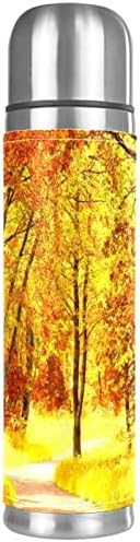 TFCOCFT 1 парчиња, Шолја За Кафе Изолирано Од Нерѓосувачки Челик, Гимнастичар За Кафе, 500ml, апстрактни златни шумски дрвја шема на растенија