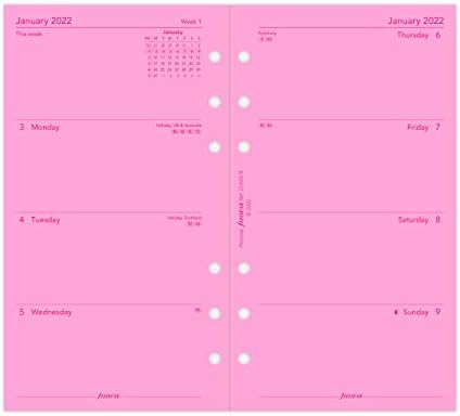Филофакс Лична Недела На Две Страници англиски 2022 Дневник-Пинк, 22-68478