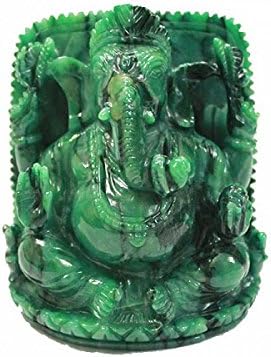 Ведски Вани Ганеша Во Птичји Камен - 730 Грама Зелени Идоли