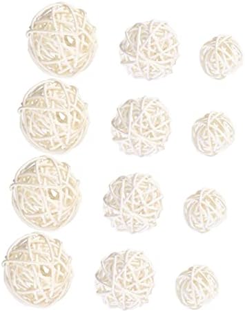 АБАОДАМ РАТАН ДЕКЕРТ 30 парчиња рачно изработени роденденски играчки бели топки играчка куќа плетена кокатуско животно боја прилично шик додатоци за венчавки Пара