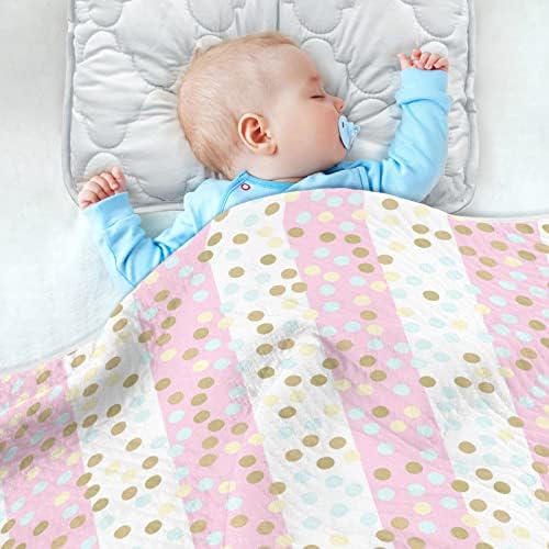 Сјајни точки на катаку, бебе ќебе за момчиња Девојки од памук за дете ќебиња кревети, фрли меко топло примање бебе ќебе за шетач
