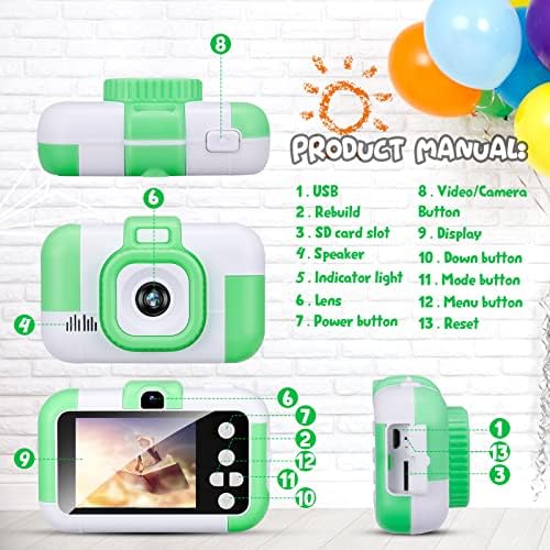 Деца Видео Камера Девојки Играчки-Детска Камера Дете Камера Божиќни Роденденски Подароци За Деца 3-10 Години, Детска Дигитална Камера За Девојчиња И Момчиња СО 32gb SD ?