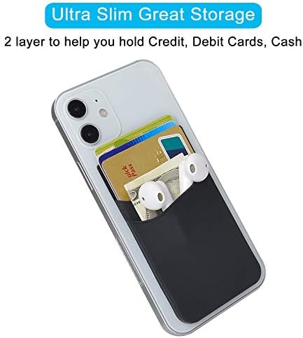 SS Телефонски паричник стап, лепило за држач за картички за лепило за лепење на картичка на паричник 2 џебен ракав погоден за iPhone,