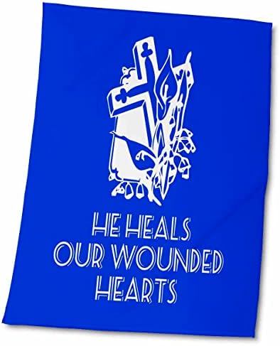 3drose крст и цвеќиња, текстот што ги лекува нашите ранети срца на сина боја - крпи