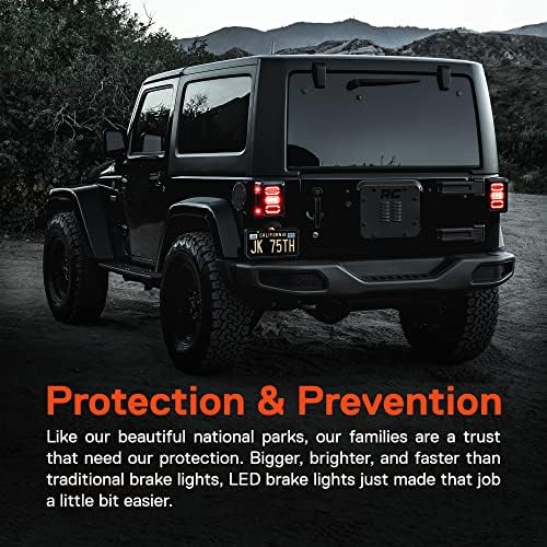 Вистински режими LED Замена на светлината на задната опашка за Jeep Wrangler [Hexagon Design] [Lens за чад] [Plug N Play] - LED светло