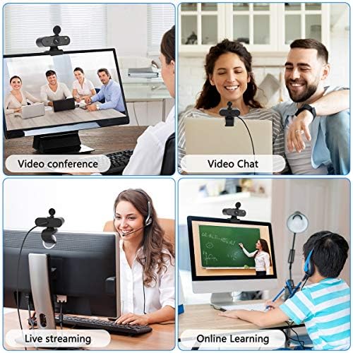Веб камера Со Микрофон,1080p Целосна HD СТРИМИНГ камера USB Компјутер Веб Камера [Приклучок и Игра]ЗА Компјутер Mac Лаптоп Десктоп,Погоден