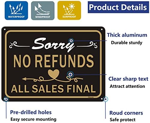 2 пакувања без приходи знаци 10 x 7 Сите конечно известување за продажба знаци метални рефлексивни 'рѓа без алуминиум УВ заштитен водоотпорен