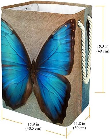 Нехомер Гроздобер Сина Пеперутка 300д Оксфорд Пвц Водоотпорна Облека Ја Попречува Големата Корпа За Перење За Ќебиња Играчки За Облека Во Спалната Соба