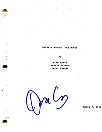 Дана Карви потпиша автограм - Стоп -скрипта за целосен филм на Вејн - 2, Мајк Мајерс, Сабота вечер во живо, СНЛ, Гарт Алгар, Тешки момци, господар на маскирање