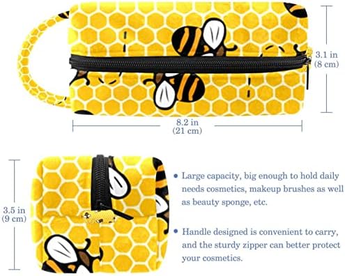 Тбуобт Торба За Шминка Патување Козметичка Торба Торбичка Чанта Чанта Со Патент, Симпатична Цртана Пчела