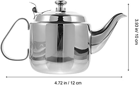 Чај од чај од не'рѓосувачки челик од Хемотон, чај од не'рѓосувачки челик со инфузер 1400мл кампување чај котел гулаб, котел за шпорет чај