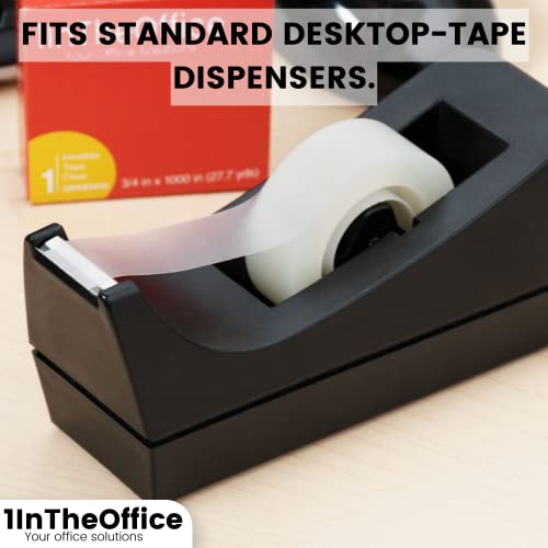 1 IntheOffice Clear Tape 3/4, транспарентна лента за полнење, невидлива лента, 1-инчен јадро чисто лепило