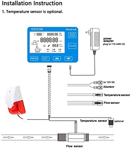 Сензор за проток мерач на проток на вода пипевотер суспендира алармантен систем SUS304 не'рѓосувачки челик проток Сенор турбински мерач G1