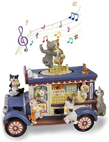Музичка кутија со смола, музичка кутија со млеко, мачки од смола, танцувајќи ротирачка музичка кутија за роденденски подарок