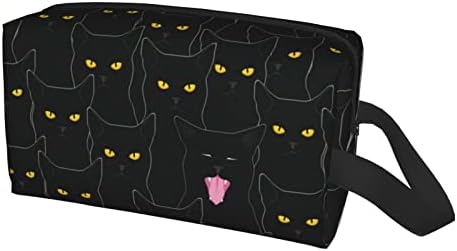 Хитамус Симпатична Црна Мачка Шминка Торба Водоотпорен Патување Козметичка Торба Тоалет Торбичка Организатор За Жени