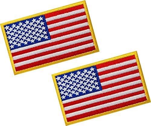 2 парчиња Премиум кука и јамка САД САД тактички закрпи на американско знаме со кука и јамка за ранец за капачиња капачиња за капаци 8 см *5 см стандардна големина