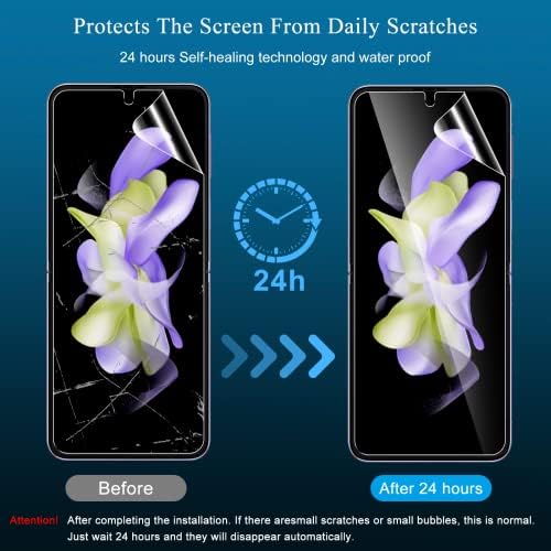 [2 Комплети 8 Пакет] Wyqltd Заштитник На Екранот За Samsung Galaxy Z Flip 4, Внатрешен И Заден Флексибилен Заштитник На Екранот НА EPU, Против