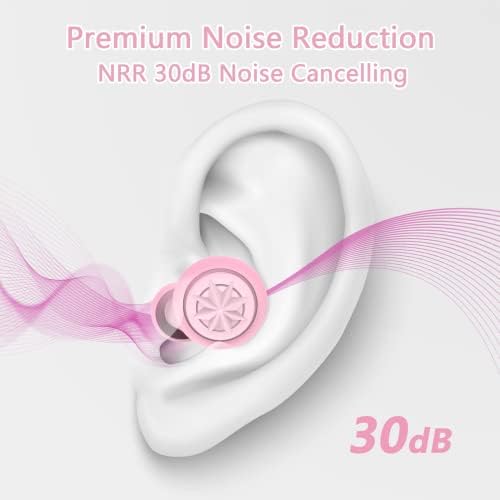 Олинс Како уво приклучоци, ушни приклучоци за намалување на бучавата, откажување на бучава -30dB, мек силикон што може да се употреби, 8 совети за уши во Xs/s/m/l, заштита н?