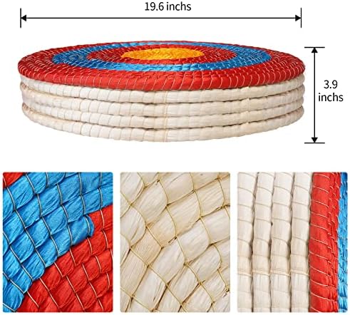ASDW Стрелаштво Целна Стрела Традиционална Цврста Слама Тркалезна Целна Стрелачка Пракса Цел 3 Слоја 20 Инчен Рачно Изработена Цел За