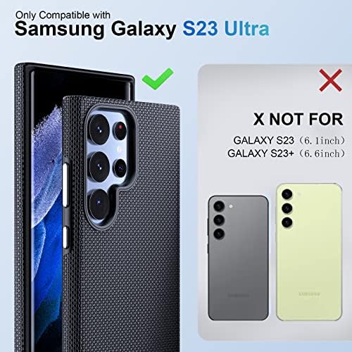 CAREDOCTOR Случај За Samsung Galaxy S23 Ултра: Ударно Заштитно Двослојно Куќиште За Samsung Galaxy S23 Ултра Црно