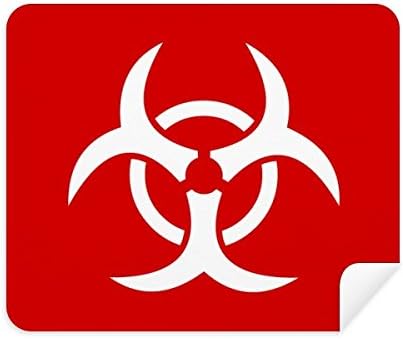 Инфекција Црвен Плоштад Предупредувачка Ознака Чистење Крпа За Чистење Екран 2 парчиња Велур Ткаенина