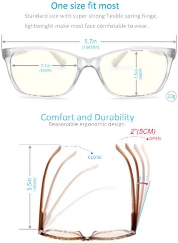 ОЛОМЕ Сино Светло Блокирање Компјутерски Очила Мажи Жени Против Штетни Зраци, Намалување НА Ув Отсјајот Замор На Очите Лесна Голема Квадратна Рамка Со Куќиште-Јас?