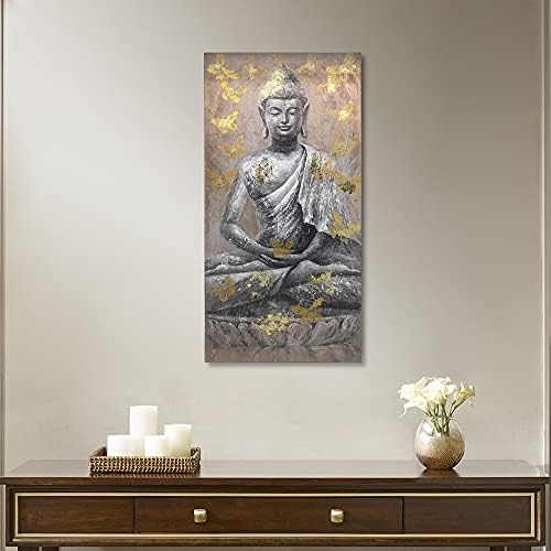 Јелаш Буда платно wallидна уметност слика Будизам статуа која седи инспиративно сликарство Зен Медитација дома декор за бања спална соба врамена подготвена за виси