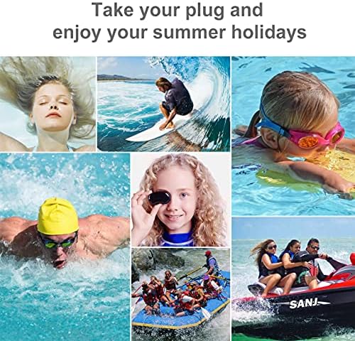 Приклучоци за уво за пливање, 3 пара професионални водоотпорни силиконски уши за пливање за сурфање нуркање за туширање за 14+ и возрасни