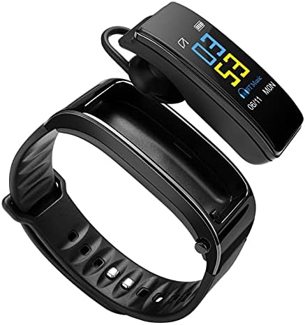 Niaviben Smart Watch Sport Sport Pedometer 2 во 1 Bluetooth слушалки и паметен екран на боја на нараквицата, отстранлива нараквица