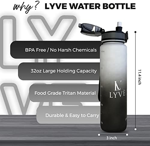 Lyve Мотивационо шише со вода со слама - доказ за пиење од 32 мл.