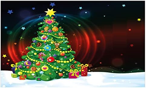 Амбесон, Божиќна држач за четкичка за заби, шарен смешно дизајнирано Божиќно дрво Апстрактна позадина со starsвезди претставува цртан