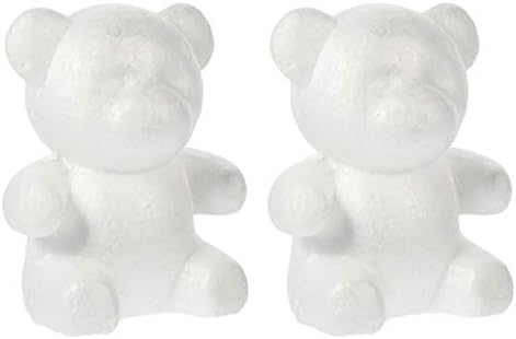 Sewiroro 2 парчиња пена мечка DIY мечка моделирање бела мечка за украси за забави, свадба, цветни аранжмани