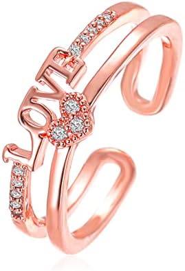 2023 Нов прилагодлив прстен со отворен ангажман круг циркони жени свадбени прстени накит прстени за жени прстен во курзив