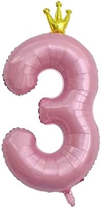 40 инчи розова круна број 8 балон ， џиновски голем број балон ， 8 -ми роденденски декорација балони ， детска роденденска забава