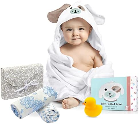 Подарок за пакет за туширање Foreverpure Baby - Премиум бебешка пешкир органски бамбус памук и сет за ќебе за бебиња