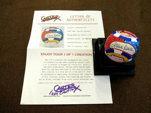 Стив Карлтон картички Филис Хоф потпиша Auto L/E 1 од 1 Carter X Baseball JSA LT - Автограмирани бејзбол