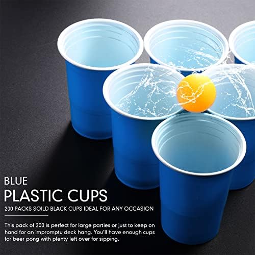 Mimorou 200 брои сина пластика 16 мл чаши за еднократна употреба сини чаши пластични сини чаши заболувачи за еднократна употреба чаши за пиење за роденденска забава за Н?