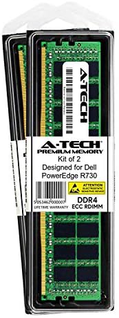 A-Tech 32gb Комплет За Dell PowerEdge R730-DDR4 PC4-17000 2133mhz ECC Регистрирани RDIMM 2Rx4 - Сервер Меморија Ram Меморија