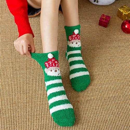 Фунпа 6 Спарени Божиќни Чорапи Слатки Топли Божиќни Чорапи Со Мечки Животински Нејасни Чорапи Меки Чорапи