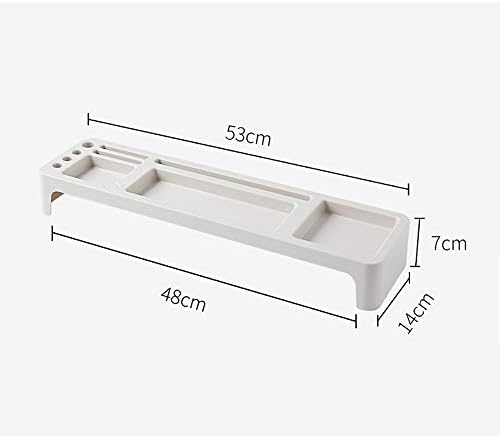 Simple Office Office Plastion Monitor Stand, Организатор на биро со простор за складирање на тастатура Заштедете простор, со организатор