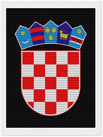 Палто на рацете на Хрватска обичај Дијамантски комплети за сликање сликајте уметност со броеви за украсување на домови од wallидови 12 x16