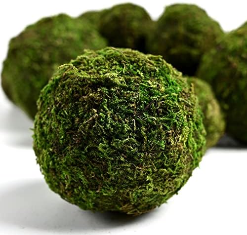 УСМОЛА 18 парчиња лажни топки со мов, 6 парчиња 3,2 факс зелени топки + 12 парчиња 2 вештачки мов декоративни топки за садови за централен