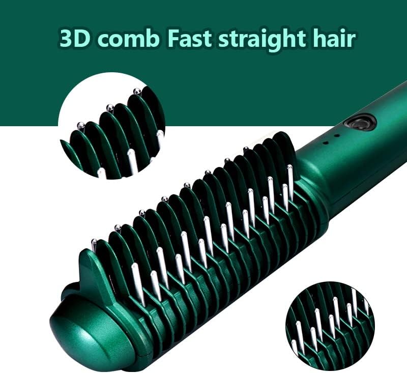 ZLXDP USB за полнење на косата 3Д чешел за напојување електричен карач за коса Влатна суво користење на коса рамна пеглана топло