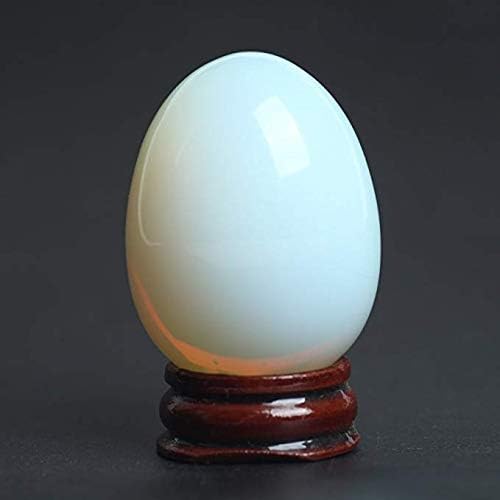 1,92 '' Мешано скапоцено јајце со скапоцен камен со дрвен штанд заздравување на декор за домашен украс Реики Кратф