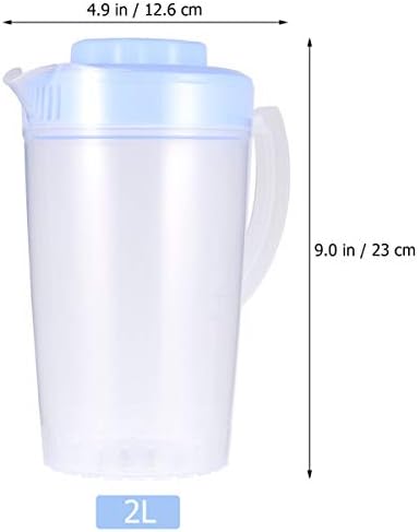 DOITOOL 1pc 0. 5 Галон/ 2 Отпадоци Пластични Стомна Со Капак, Голем Капацитет Ладен Чај Стомна Со Мерка, Јасен Сок Мешање Бокал Со