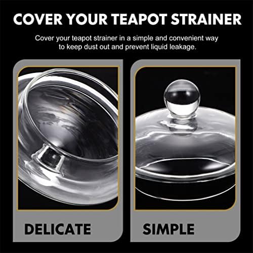 Инфузир за чај со чај со хемотон 6 парчиња чајник за замена стакло стакло чајник рачка чај котел капачиња стаклен чај котел покритие лабава