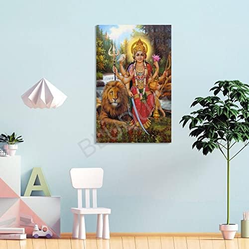 Bludug Shree Durga, отстранување на страдањето на божицата сликарство уметност модерна декоративна постер платно сликарство wallидна уметност постер за дневна соба за днев?