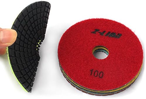 4-инчни флексибилни влошки за полирање на метални дијаманти + флексибилна подлога за поддржувачи на гума за полирање за мелење мермер гранит